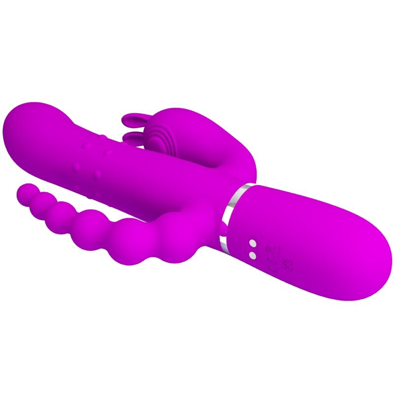 PRETTY LOVE - CAMMY VIBRADOR TRIPLE MULTIFUNCIÓN 4 EN 1 ROSA