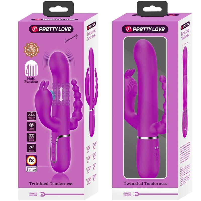 PRETTY LOVE - CAMMY TRIPLO VIBRATORE MULTIFUNZIONE 4 IN 1 ROSA