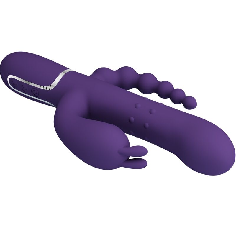 PRETTY LOVE - CAMMY VIBRADOR TRIPLE MULTIFUNCIÓN 4 EN 1 MORADO