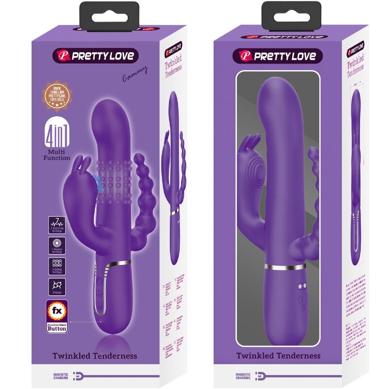 PRETTY LOVE - CAMMY TRIPLO VIBRATORE MULTIFUNZIONE 4 IN 1 VIOLA