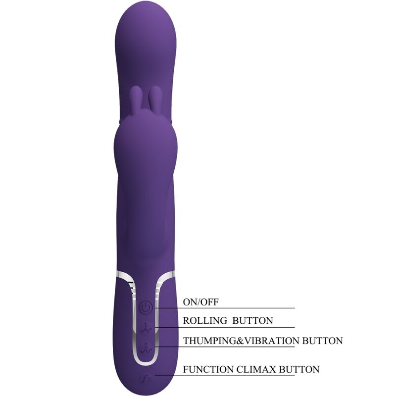 PRETTY LOVE - CAMMY TRIPLO VIBRATORE MULTIFUNZIONE 4 IN 1 VIOLA
