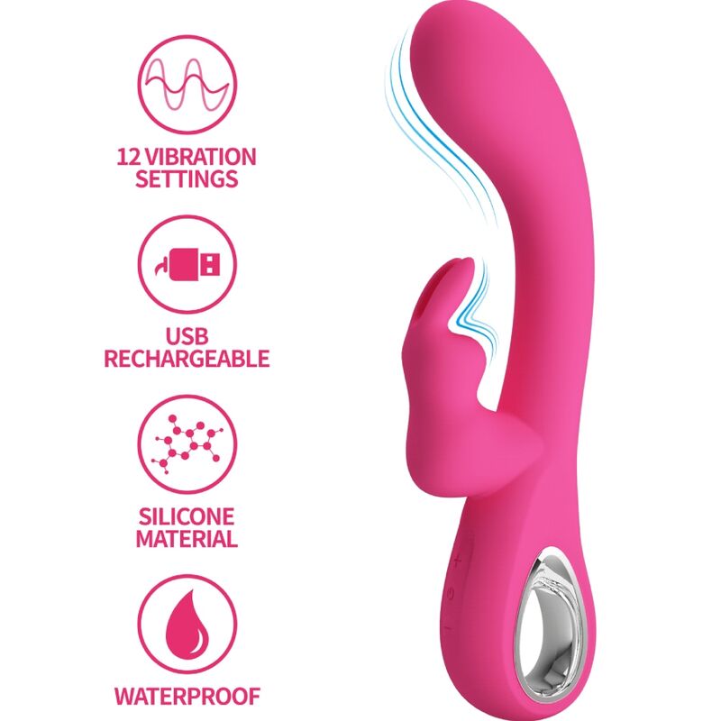 PRETTY LOVE - VIBRATORE CONIGLIO NOVAK 12 VIBRAZIONI ROSA