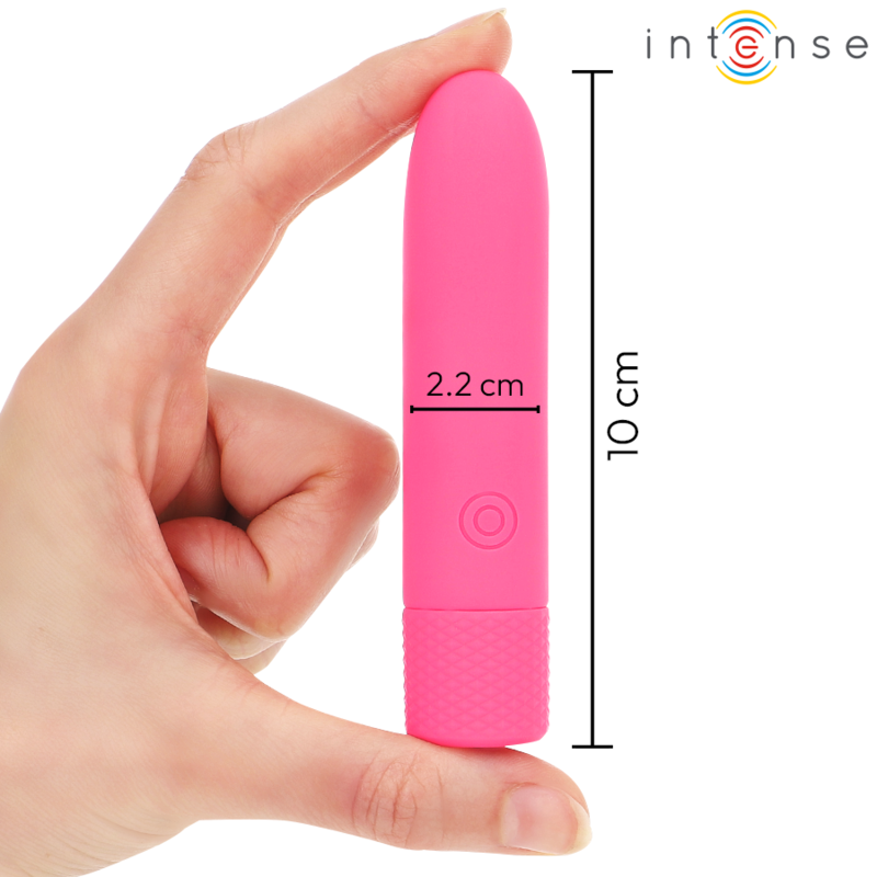 INTENSE - SYMONE PROIETTILE VIBRANTE RICARICABILE USB 8 VIBRAZIONI ROSA 10 X 2,2 CM