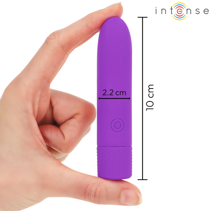 INTENSE - SYMONE BALA VIBRADORA RECARGABLE USB 8 VIBRACIONES MORADA 10 X 2.2 CM
