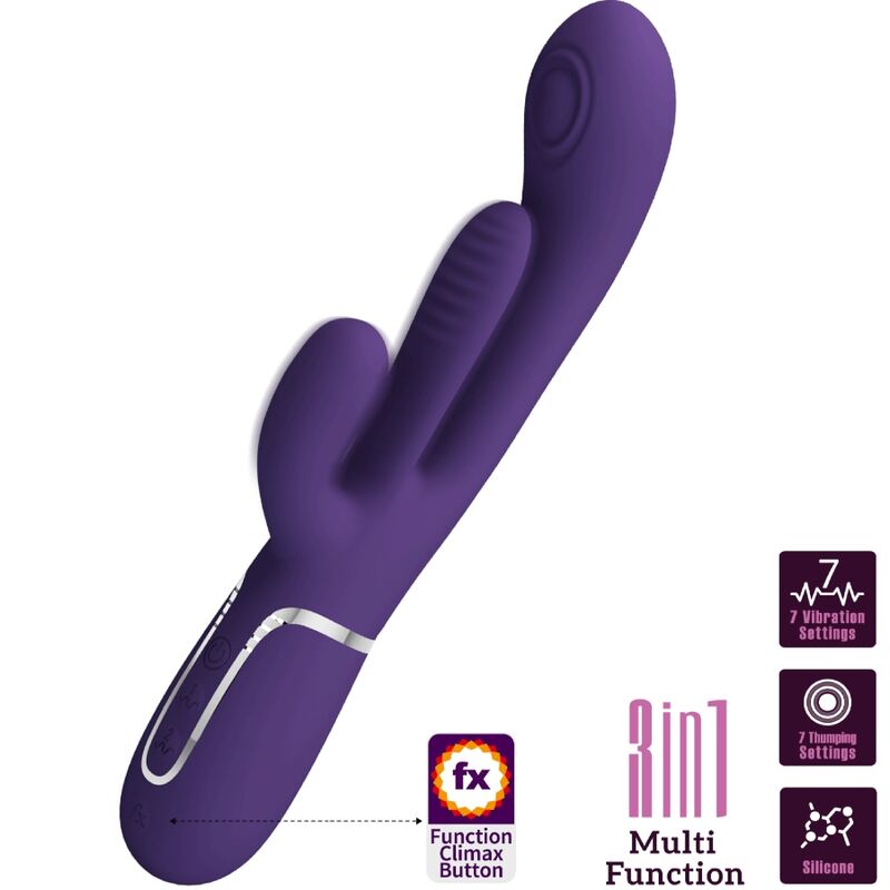 PRETTY LOVE - SHANIA TRIPLE RABBIT VIBRADOR MULTIFUNCIÓN MORADO