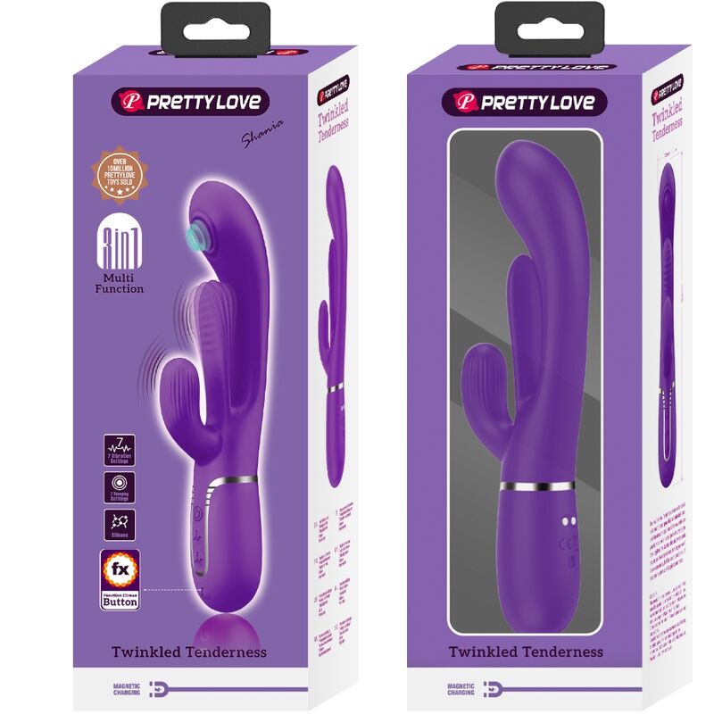 PRETTY LOVE - SHANIA TRIPLE RABBIT VIBRATOR MULTIFUNZIONE VIOLA