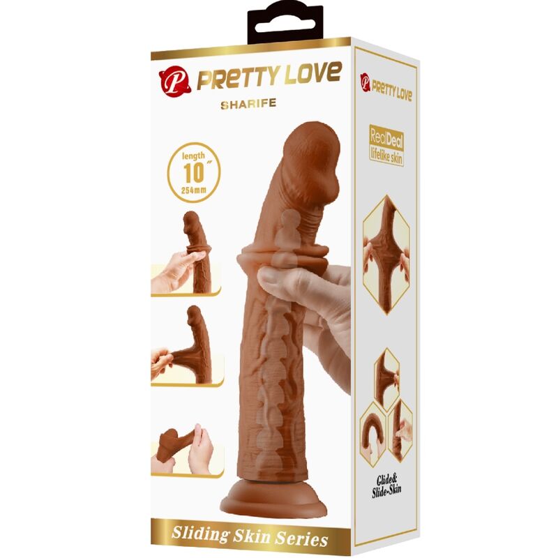 PRETTY LOVE - DILDO REALISTA SHARIFE 25 CM MARRÓN