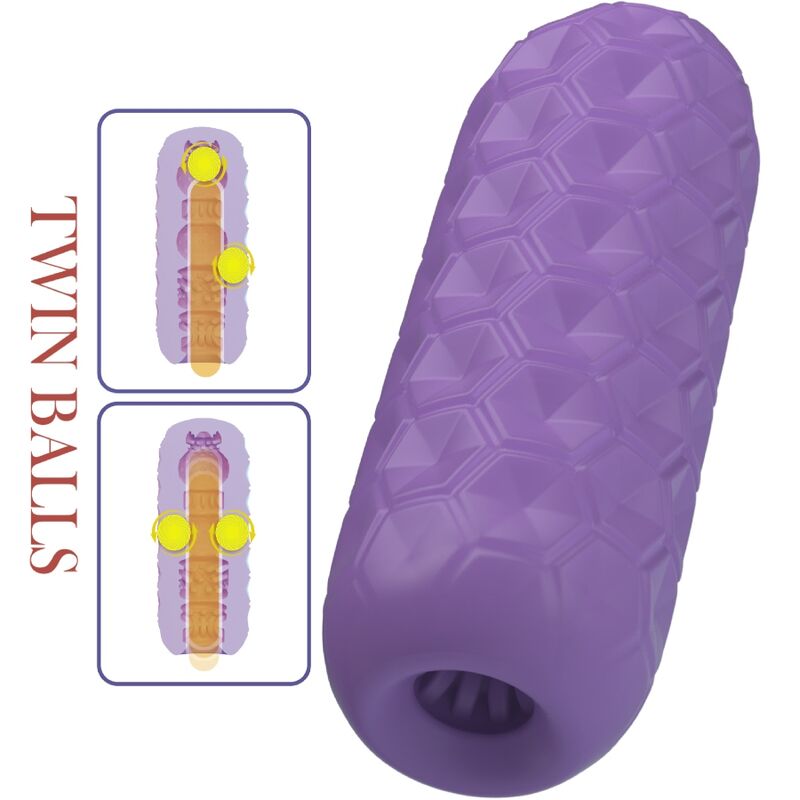 PRETTY LOVE - MASTURBADOR MASCULINO TWIN BALLS MORADO