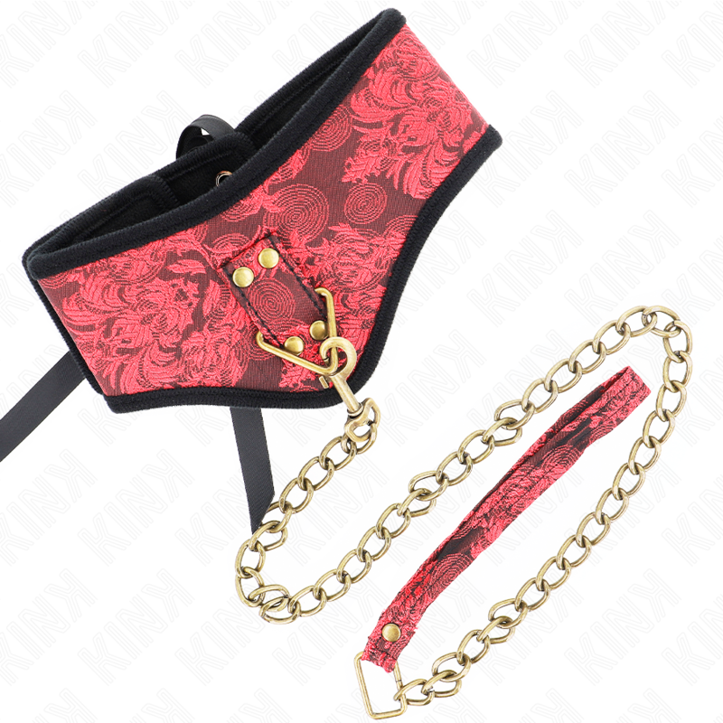 COLLANA KINK - MODELLO SCANDALO CON CINTURINO IN PIZZO 75 CM 44 X 10 CM