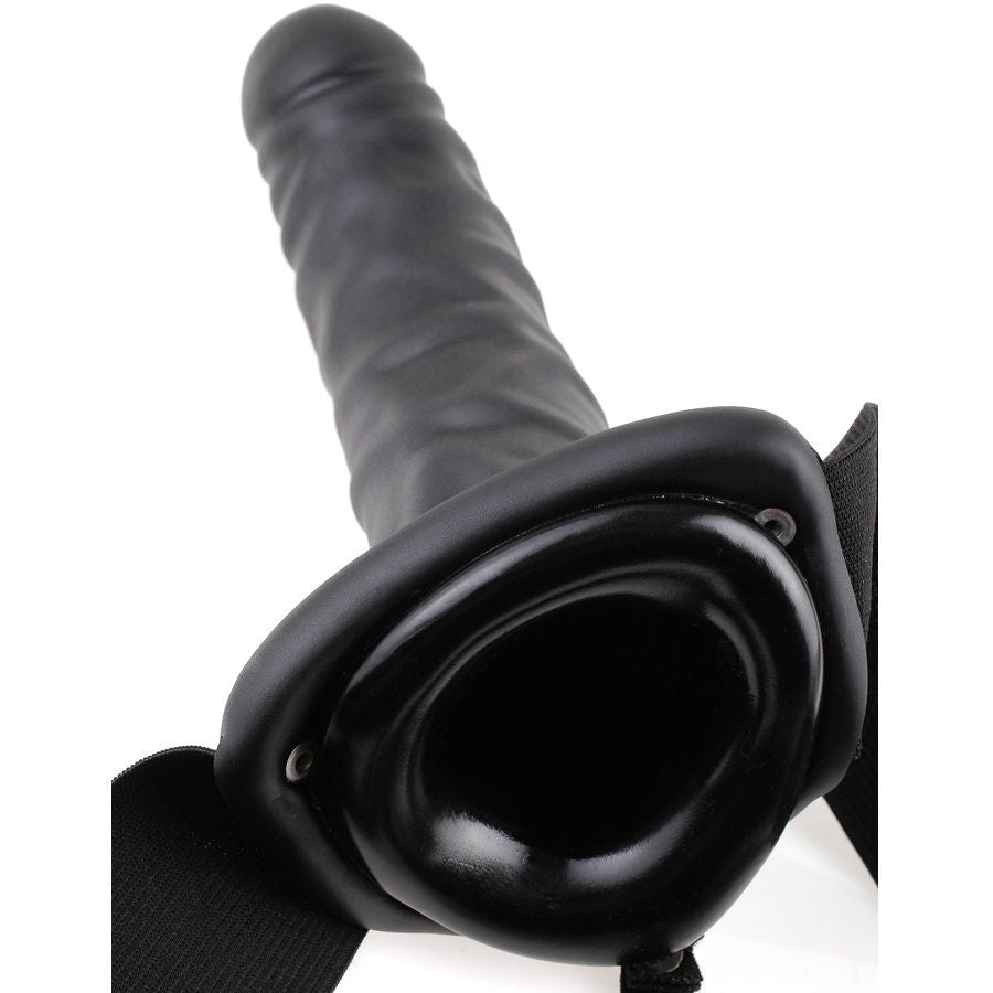 SERIE FETISH FANTASY - STRAP-ON VIBRANTE CAVO NERO DA 19 CM