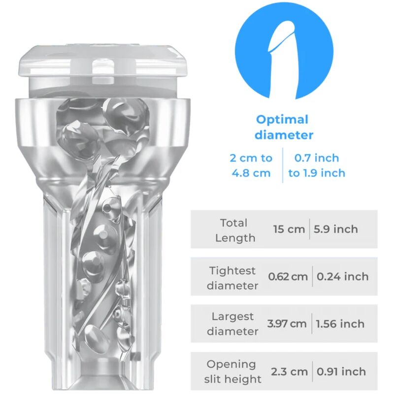 KIIROO - FEEL POCKET STROKER CRYSTAL BY KIIROO TRASPARENTE