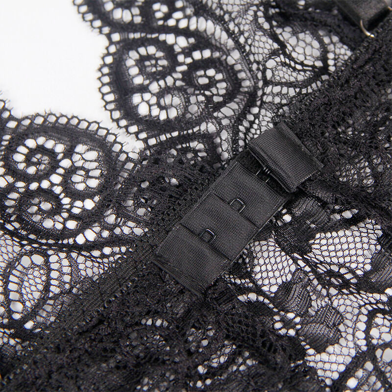 SUBBLIME - 953928 CAMISÓN + BRAGUITA DE SEDA Y ENCAJE NEGRO L/XL