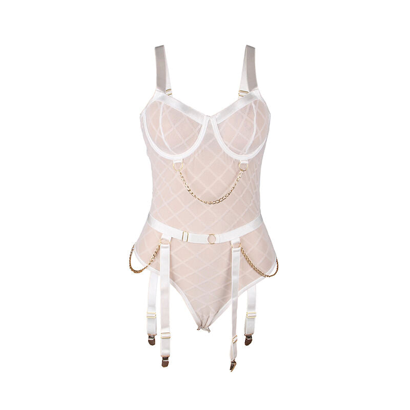 SUBBLIME - 954284 BODY CON CADENAS + LIGUERO BLANCO S/M
