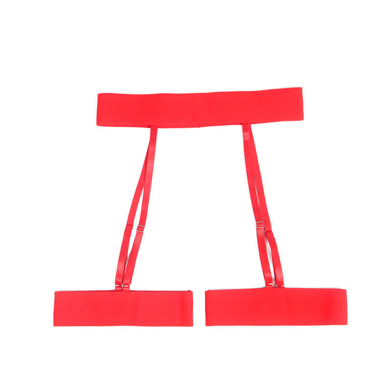 SUBBLIME - 954338 SUJETADOR + TANGA + LIGUERO ESTAMPADO CORAZONES ROJO L/XL