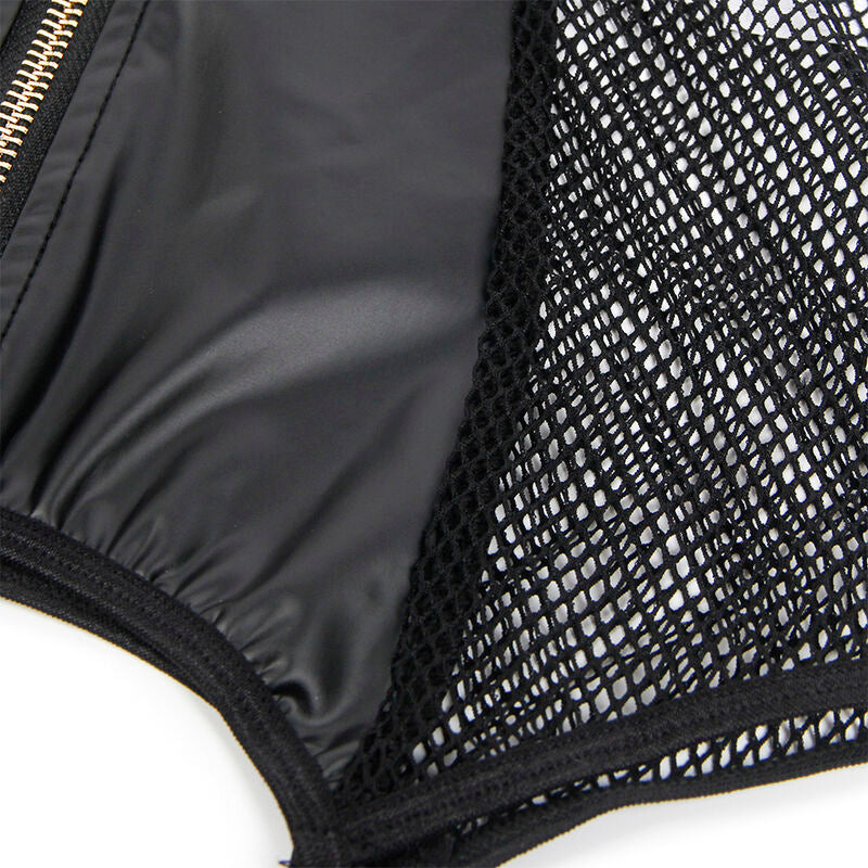 SUBBLIME - 954451 ABITO SEXY IN RETE E PELLE NERO L/XL