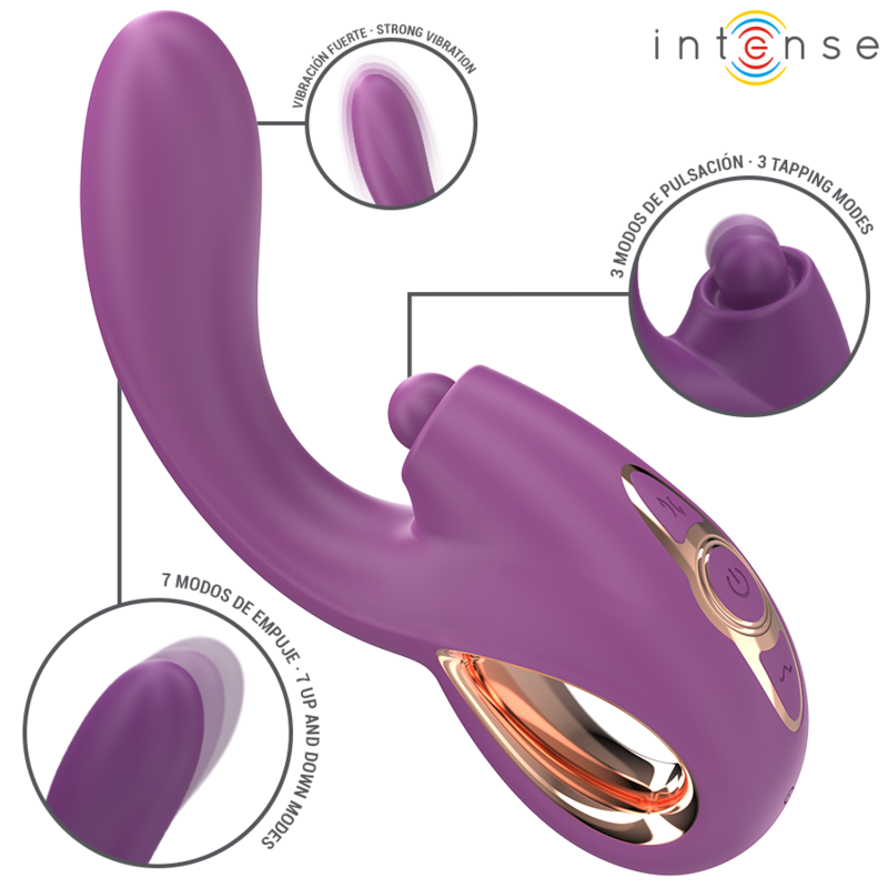 INTENSE - LALI VIBRADOR MULTIFUNCIÓN PUNTO G TOQUES, EMPUJES Y VIBRACIÓN MORADO