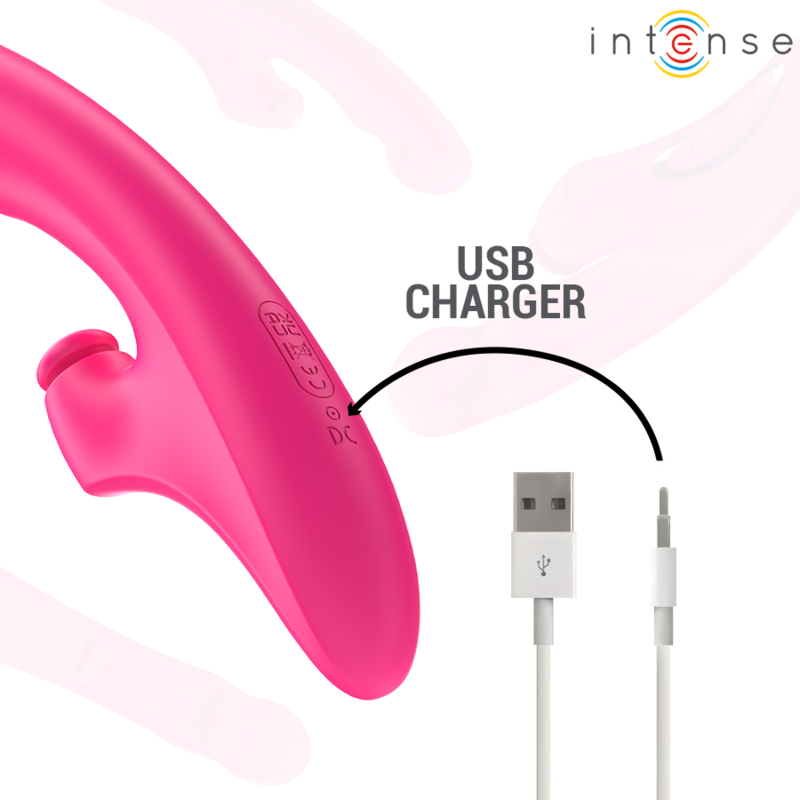 VIBRADOR INTENSO - EMI 13.5 CM MULTIFUNCIÓN 3 EN 1 10 VIBRACIONES ROSA