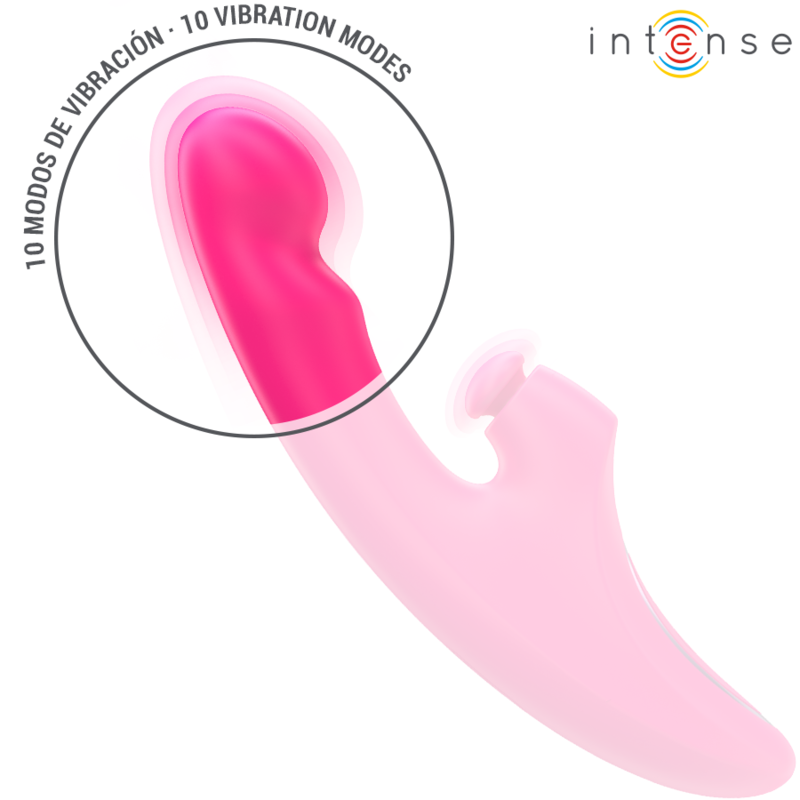VIBRADOR INTENSO - EMI 13.5 CM MULTIFUNCIÓN 3 EN 1 10 VIBRACIONES ROSA