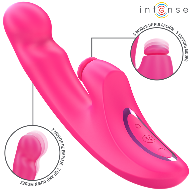 VIBRADOR INTENSO - EMI 13.5 CM MULTIFUNCIÓN 3 EN 1 10 VIBRACIONES ROSA