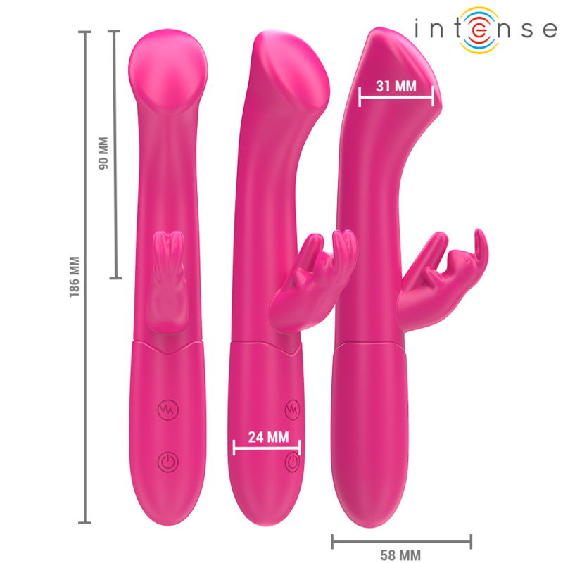 INTENSE - JULIETA RABBIT VIBRADOR 18.6 CM 10 VIBRACIONES ROSA