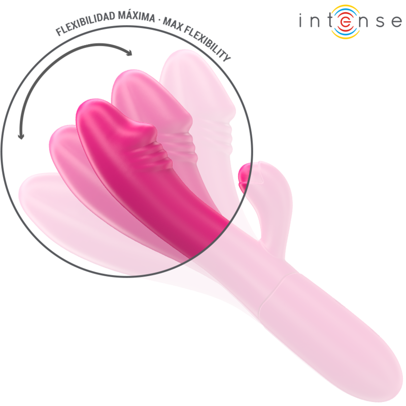 INTENSE - VIBRADOR FLEXIBLE IVY 10 VIBRACIONES CON LENGUA ESTIMULANTE ROSA