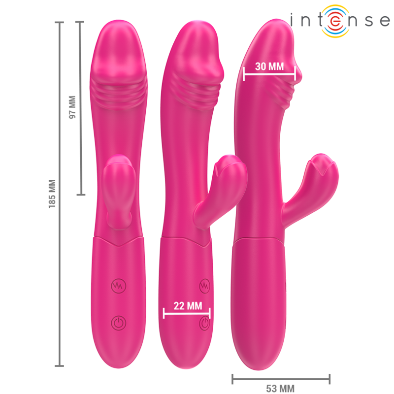 INTENSE - VIBRADOR FLEXIBLE IVY 10 VIBRACIONES CON LENGUA ESTIMULANTE ROSA