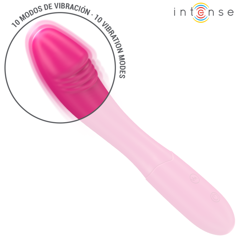 INTENSO - VIBRADOR BELINDA 19 CM FLEXIBLE 10 VIBRACIONES ROSA