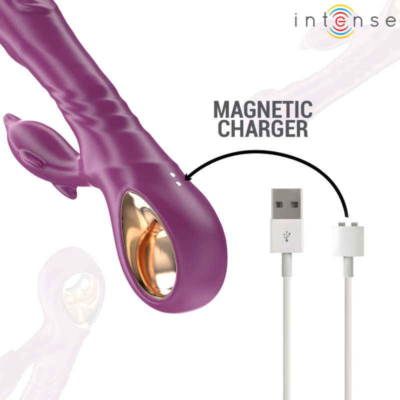 INTENSE - VIBRADOR MULTIFUNCIÓN HALLE CON LENGUA ESTIMULANTE DOLPHIN MORADO