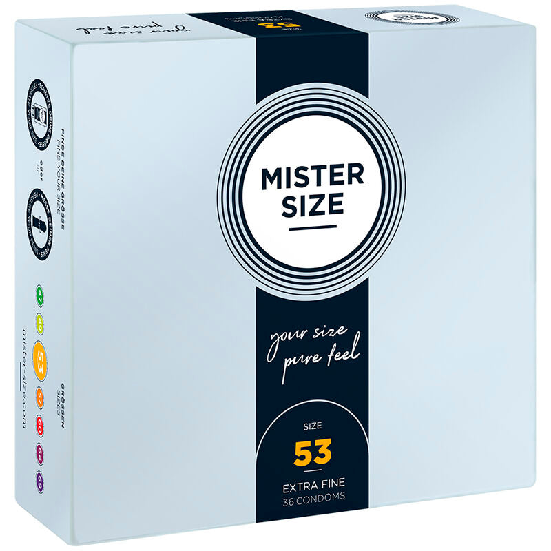 MISTER SIZE - CONDÓN TALLA M 53 MM (36 UNIDADES)