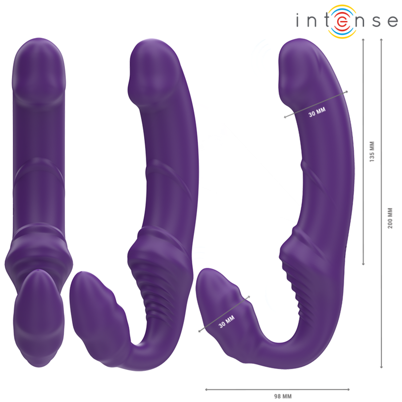 INTENSE - JILL VIBRADOR DOBLE 20 CM MORADO CONTROL REMOTO