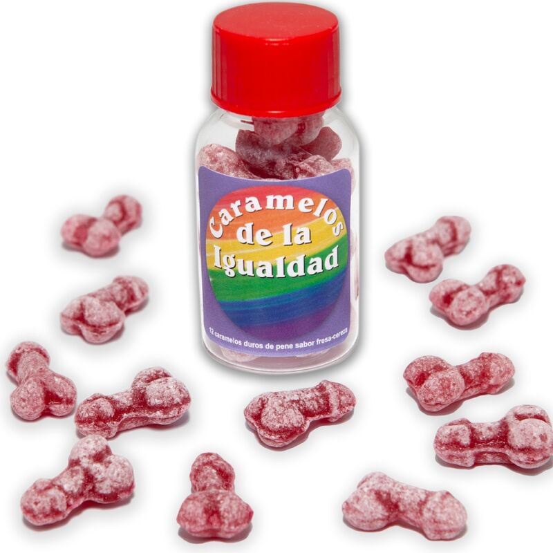 DIABLO PICANTE - 12 CARAMELLE A FORMA DI PENE ALLA FRAGOLA/CILIEGIA