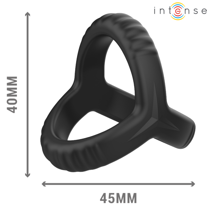 INTENSE - ANILLO DOBLE DE SILICONA PARA EL PENE CARSON NEGRO MODELO 4