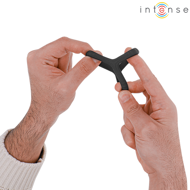 INTENSE - ANILLO DOBLE DE SILICONA PARA EL PENE CARSON NEGRO MODELO 4