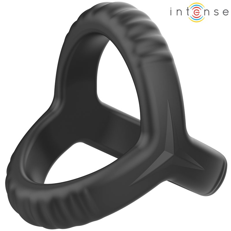 INTENSE - ANILLO DOBLE DE SILICONA PARA EL PENE CARSON NEGRO MODELO 4