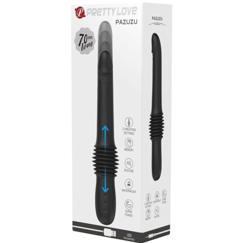 PRETTY LOVE - VIBRADOR PAZUZU 3 MODOS DE EMPUJE NEGRO