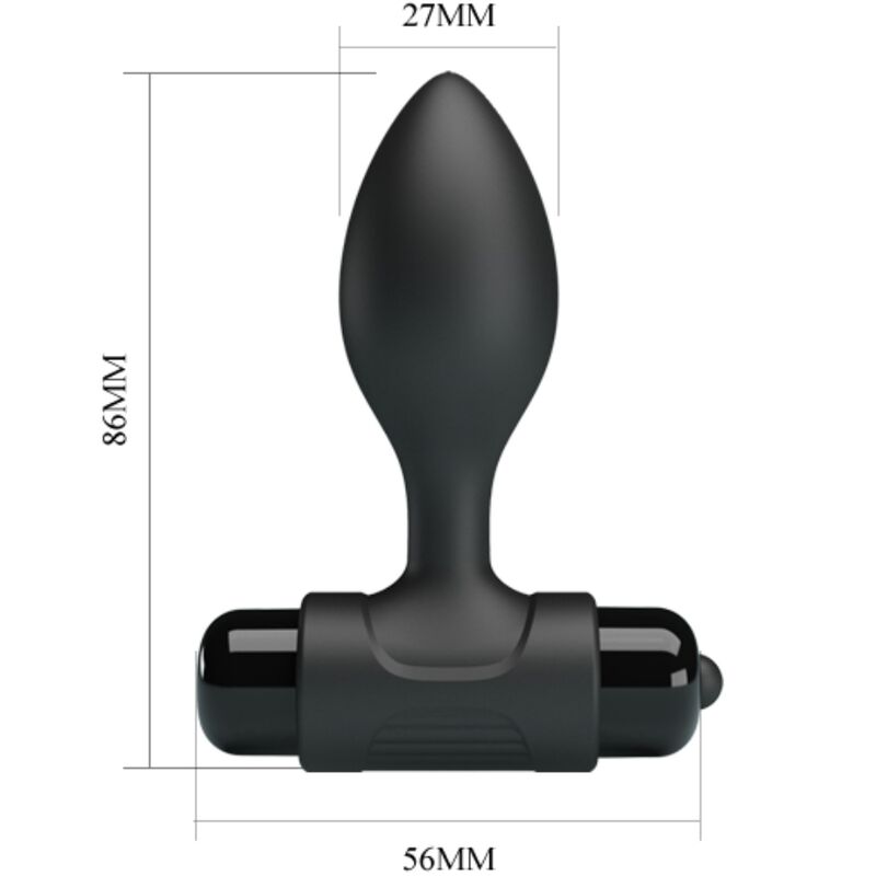 PRETTY LOVE - VIBRA BUTT 10 VIBRACIONES PLUG ANAL NEGRO
