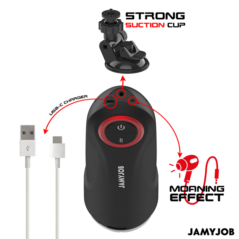 JAMYJOB - MASTURBADOR VAGINAL AUTOMÁTICO DE GRAVEDAD 5 MODOS DE EMPUJE Y EFECTO DE SONIDO