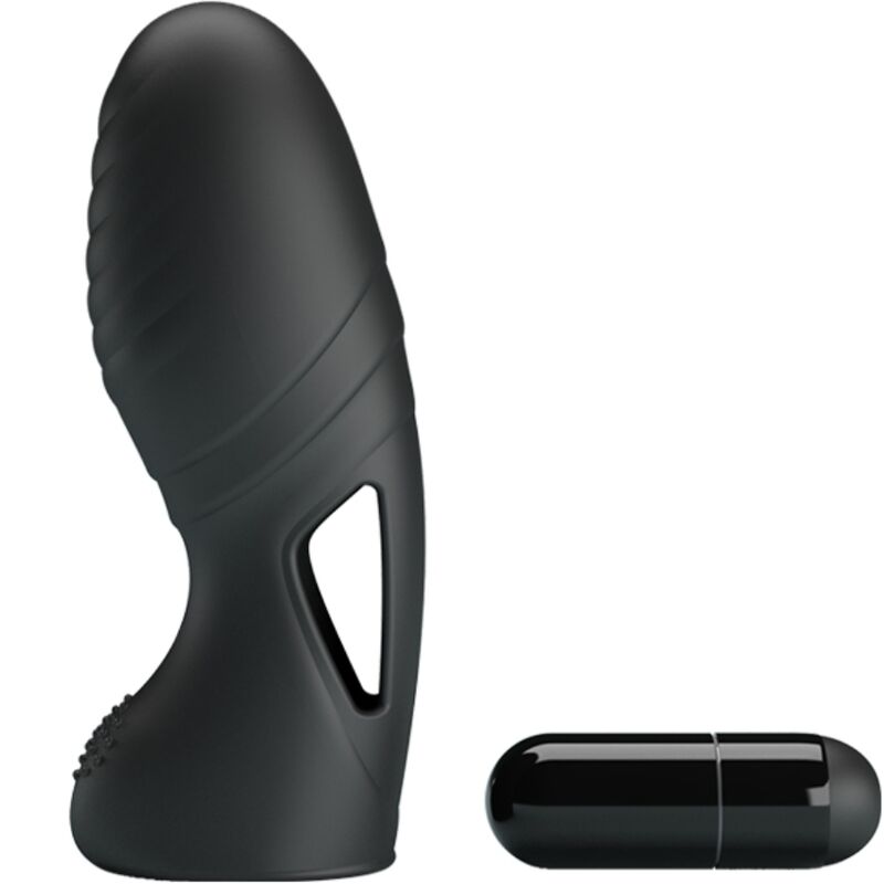 PRETTY LOVE - ALAN VIBRADOR DE DEDO DE SILICONA NEGRO