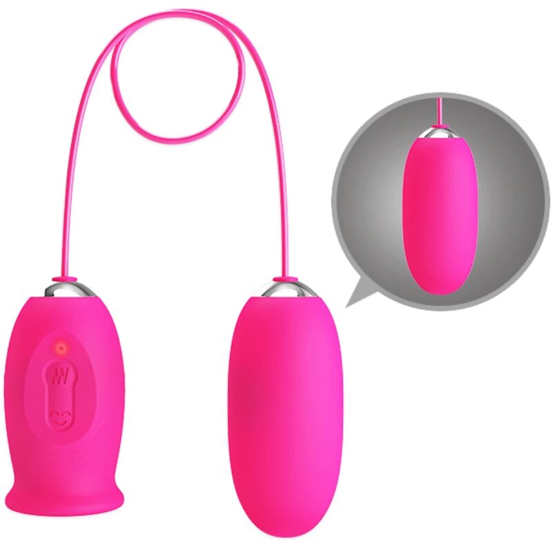 PRETTY LOVE - HUEVO VIBRADOR DAISY + LENGUA ESTIMULANTE DE CLÍTORIS ROSA