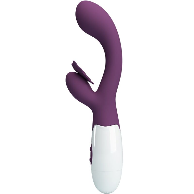 PRETTY LOVE - VIBRADOR CONEJO BUTTERFLY KISS Y ESTIMULADOR DEL PUNTO G MORADO
