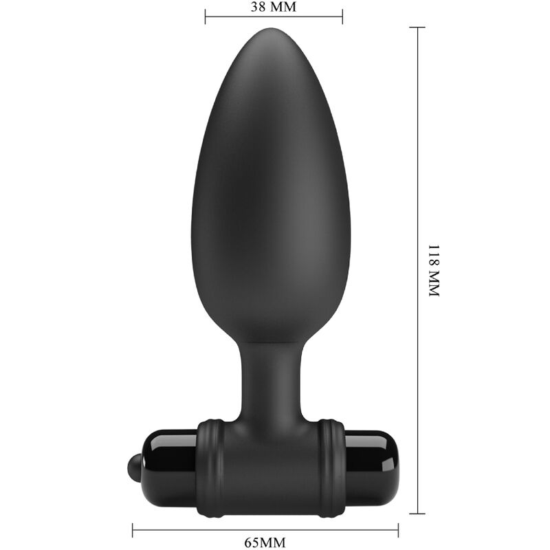 PRETTY LOVE - VIBRA BUTT PLUG 2 ANAL PLUG 10 VIBRACIONES NEGRO