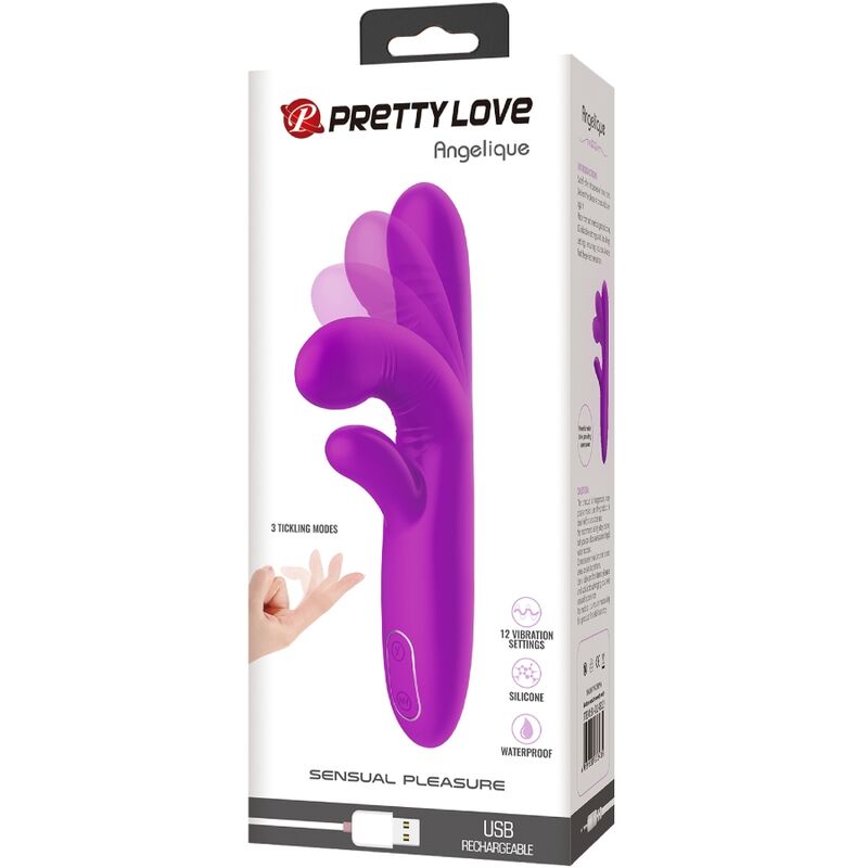 PRETTY LOVE - VIBRADOR MULTIFUNCIÓN ANGELIQUE + ESTIMULADOR DE CLÍTORIS MORADO
