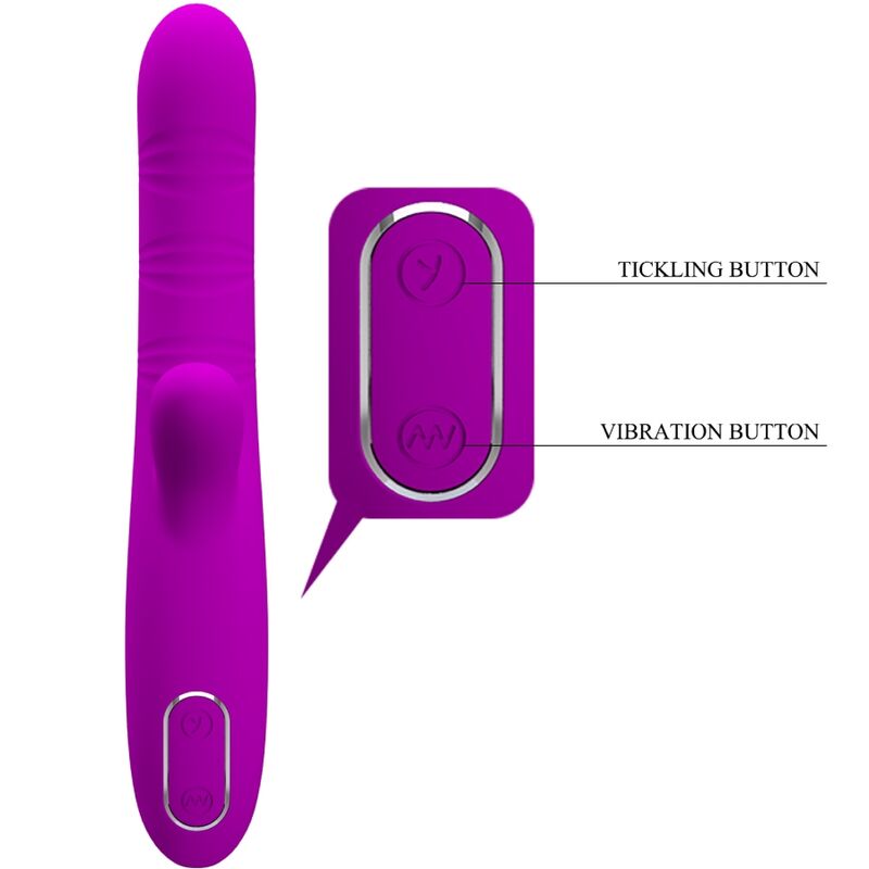 PRETTY LOVE - VIBRADOR MULTIFUNCIÓN ANGELIQUE + ESTIMULADOR DE CLÍTORIS MORADO