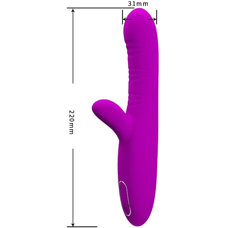 PRETTY LOVE - VIBRADOR MULTIFUNCIÓN ANGELIQUE + ESTIMULADOR DE CLÍTORIS MORADO