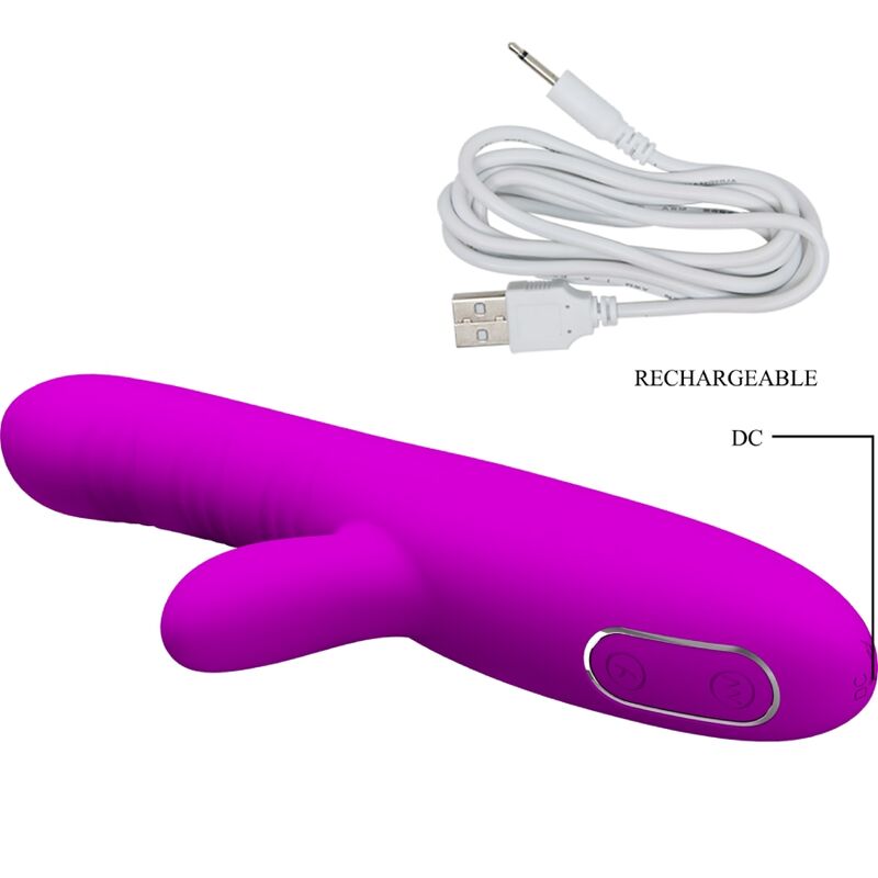 PRETTY LOVE - VIBRADOR MULTIFUNCIÓN ANGELIQUE + ESTIMULADOR DE CLÍTORIS MORADO