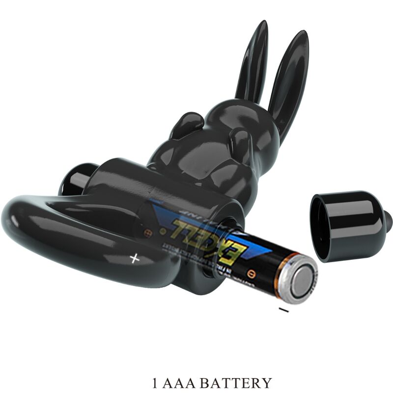 PRETTY LOVE - ANILLO VIBRADOR CONEJO EXCITANTE 10 VIBRACIONES NEGRO