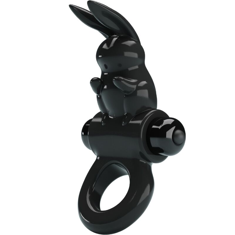 PRETTY LOVE - ANILLO VIBRADOR CONEJO EXCITANTE 10 VIBRACIONES NEGRO