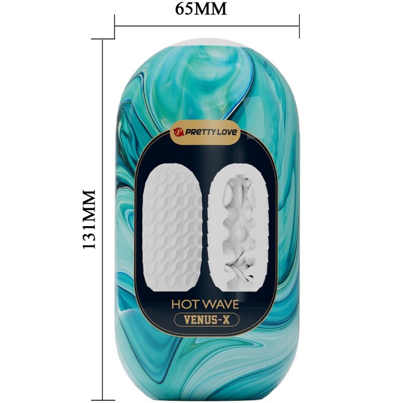 PRETTY LOVE - MASTURBADOR MASCULINO DE SILICONA HOT WAVE BLANCO