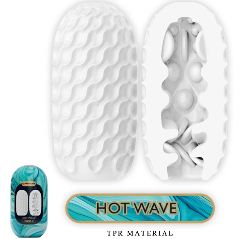 PRETTY LOVE - MASTURBADOR MASCULINO DE SILICONA HOT WAVE BLANCO