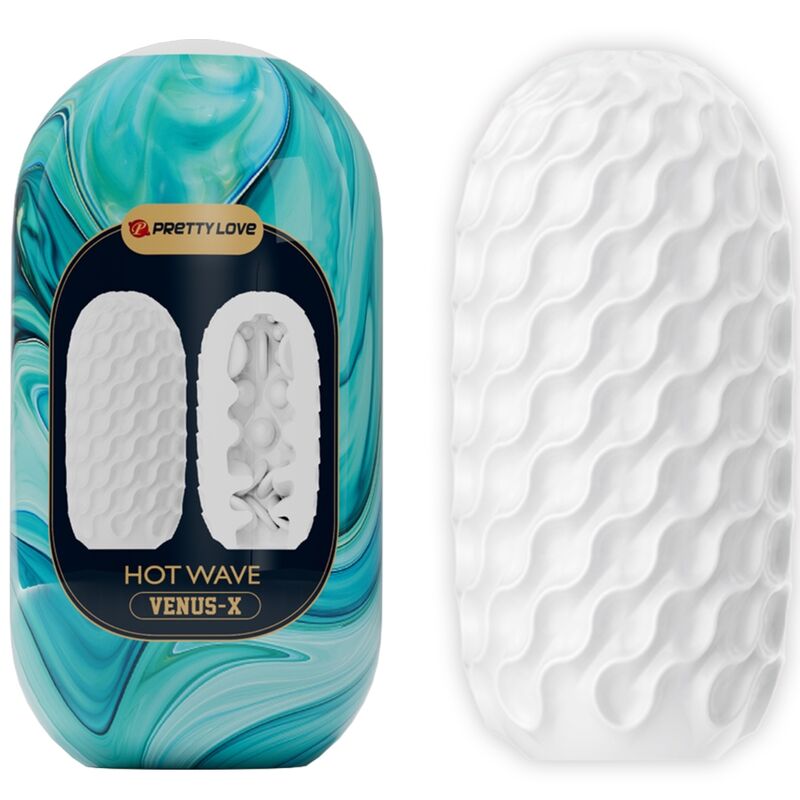PRETTY LOVE - MASTURBADOR MASCULINO DE SILICONA HOT WAVE BLANCO